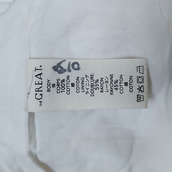 The Great. The Pathway Dress white & Broderie Anglaise Cotton Shorts off-white - Picture 14 of 15